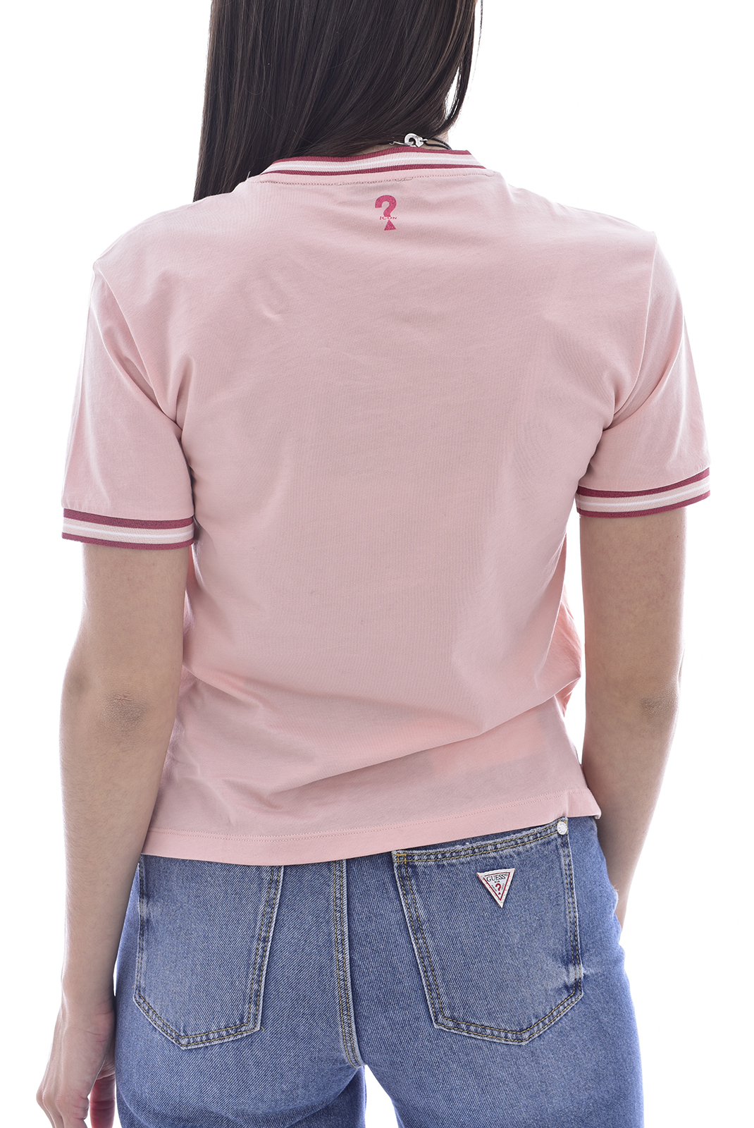 Tee-shirt rose printé strass Guess - W1GI0T 