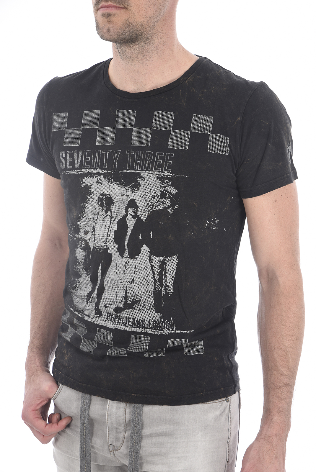Tee-shirt noir vintage rider stretch homme - Pepe Jeans 