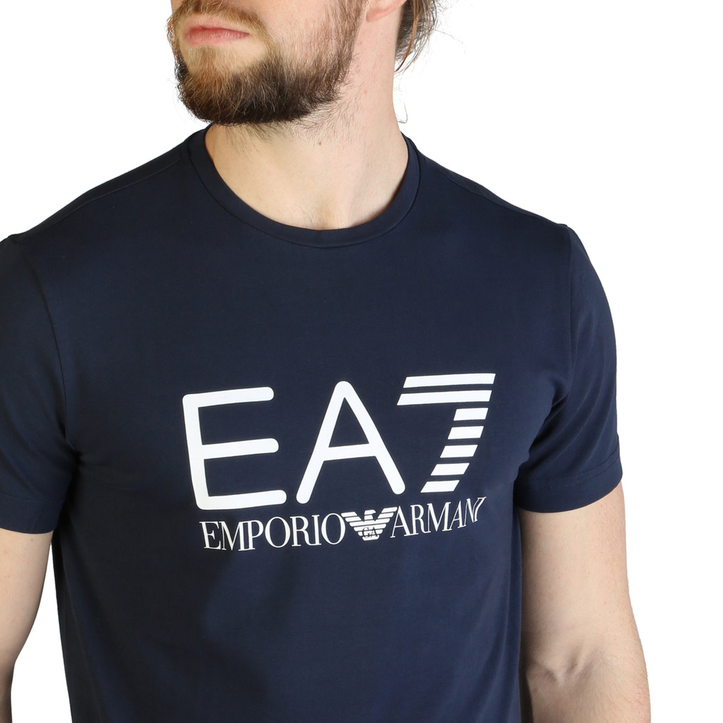 Tee-shirt bleu regular fit manches courtes Emporio Armani - 7vpt21