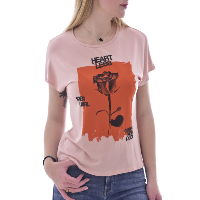 Tee-shirt rose à manches courtes Guess - W1ri69