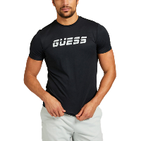 Tee-shirt noir microfibre manches courtes Guess - U1ga37 