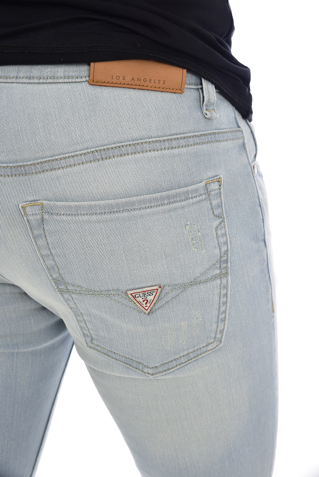 Jeans bleu skinny taille basse homme - Guess M92an2