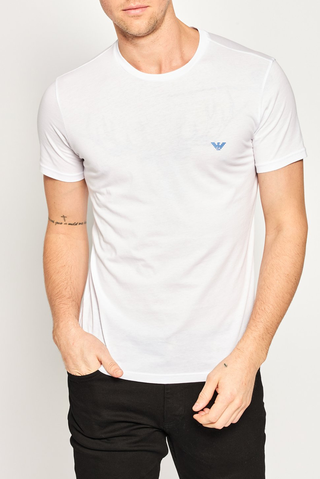 Emporio Armani Tee-shirt Blanc Manches Courtes Col Rond 111019 0p578 