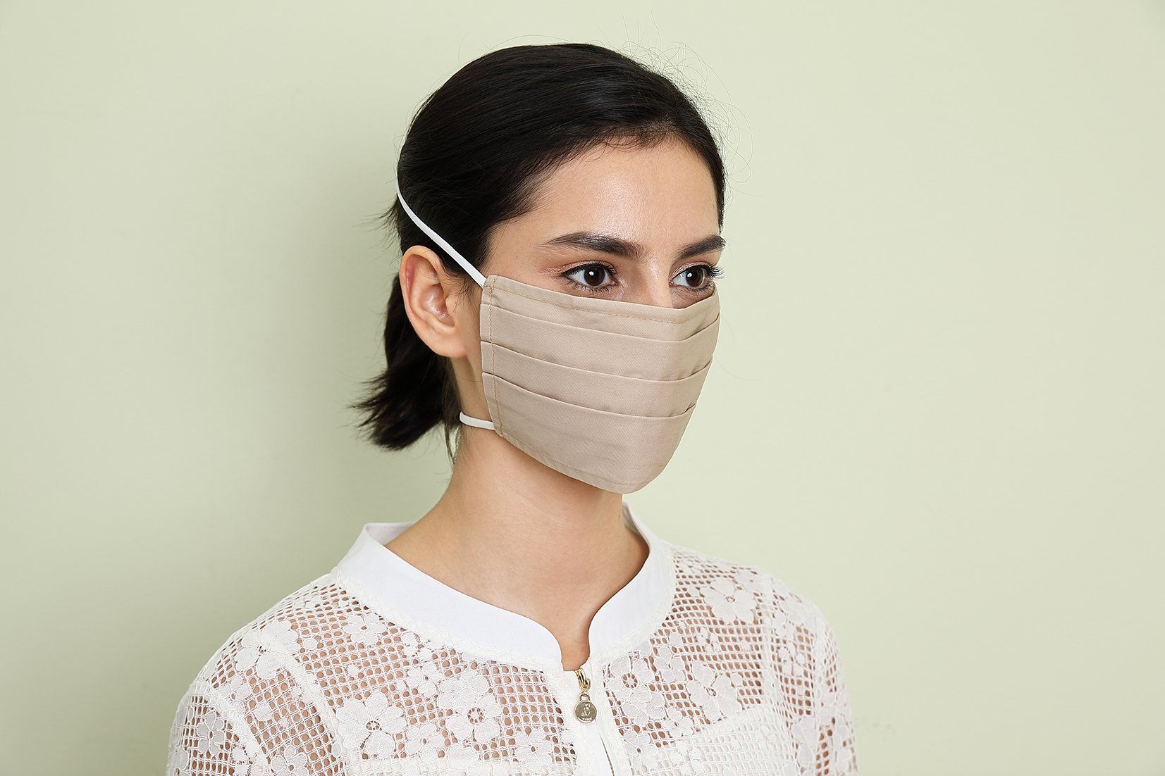 &#127467;&#127479; Bouclier - Masque Afnor (élastique Par La Tête) - Beige 