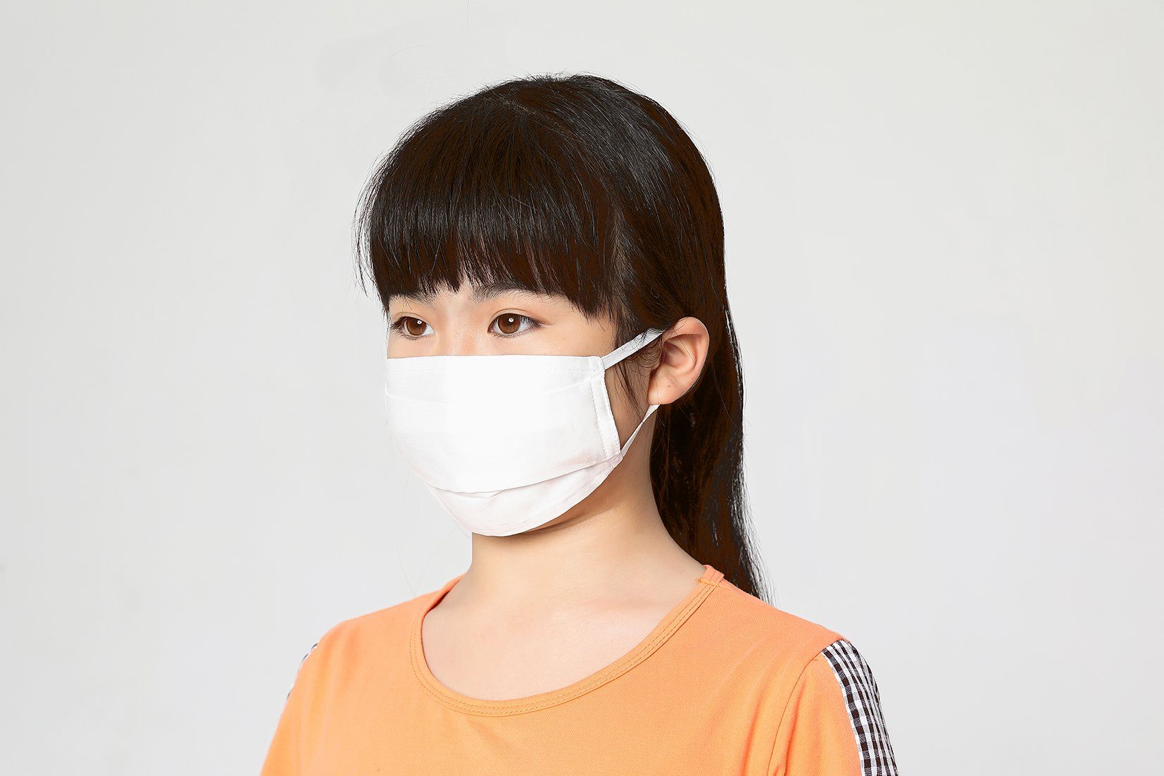 &#127467;&#127479; Masque Barrière Norme Française Afnor - Masque Enfant Blanc Écru 6/11ans 