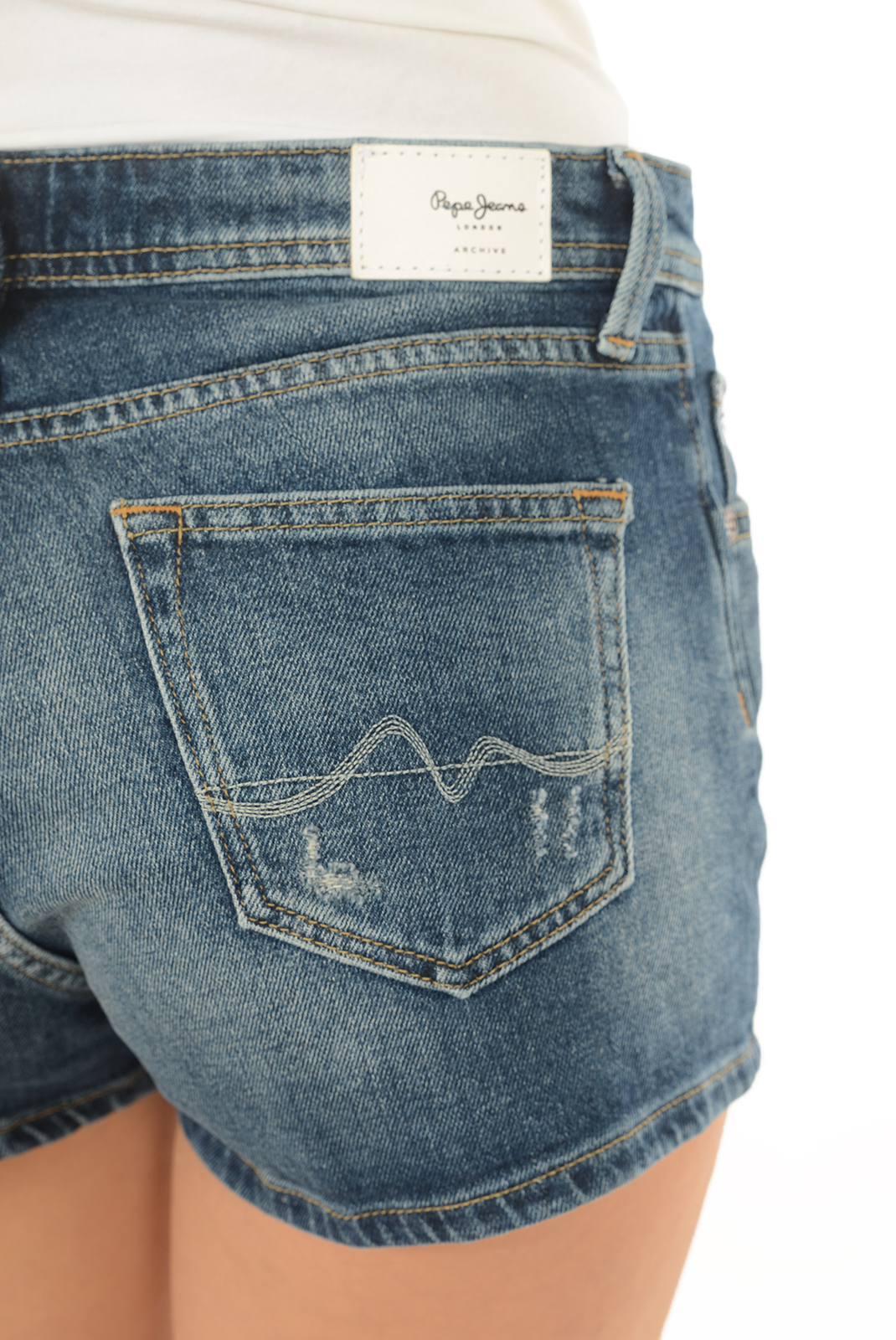 Short bleu stretch denim femme - Pepe Jeans Pl800688