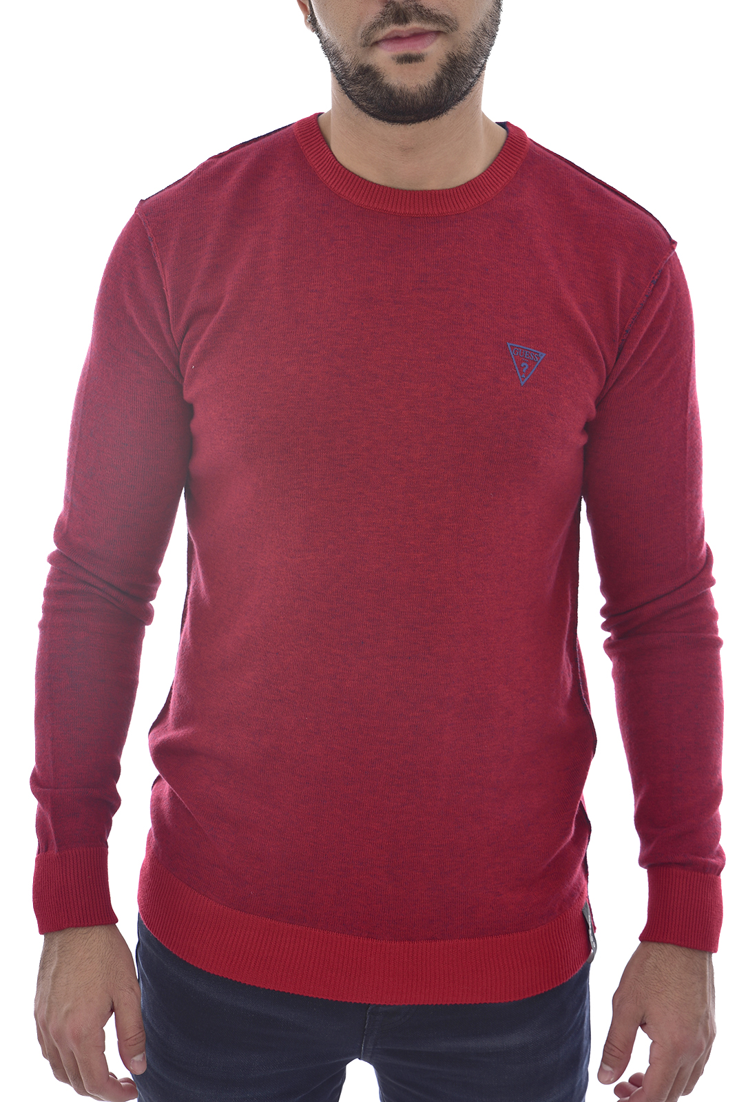 Pull rouge réversible bleu homme - Guess U84r01 