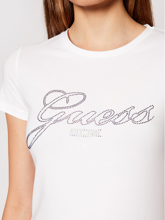 Tee-shirt blanc manches courtes W1yi85 - Guess