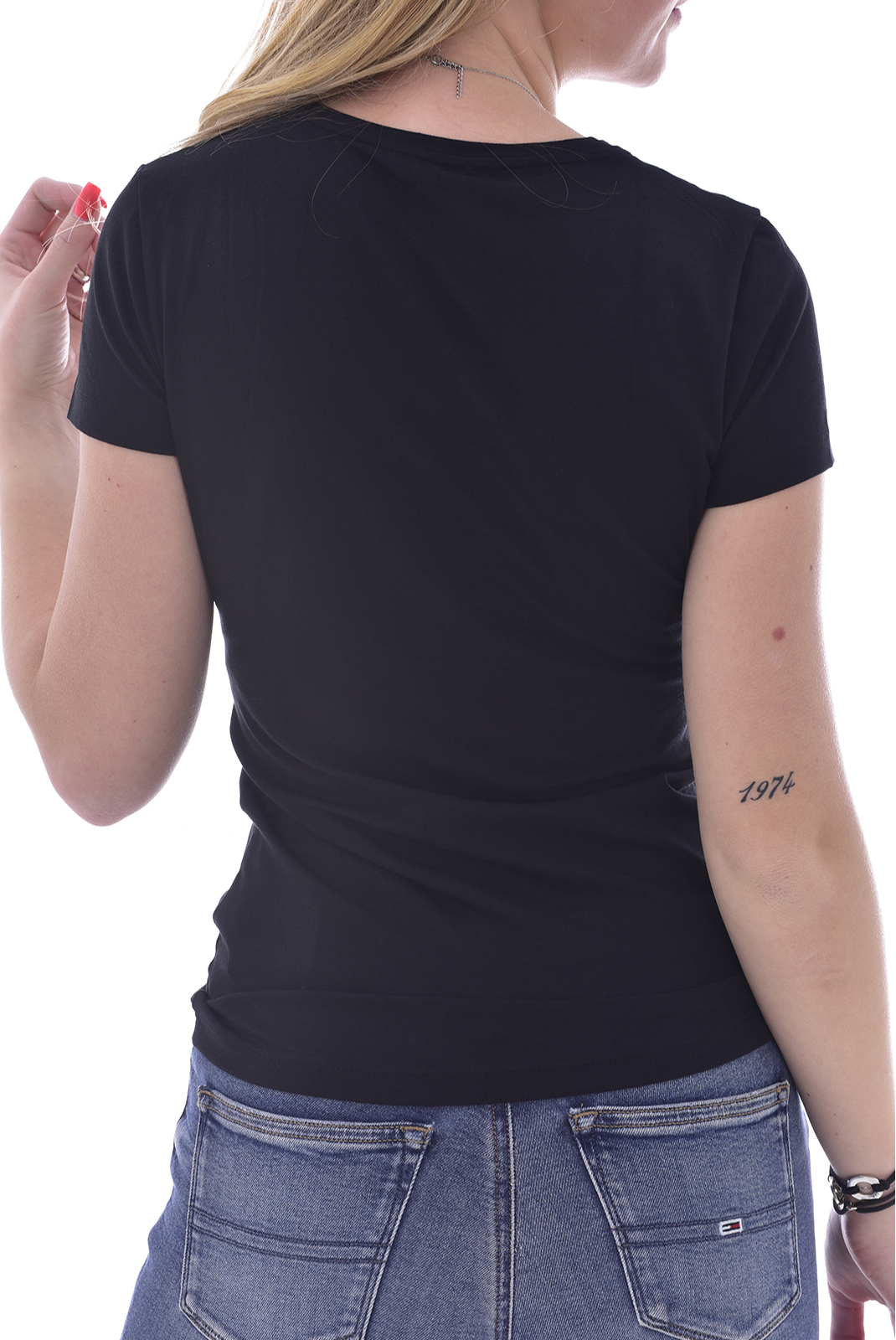 Emporio Armani Tee-shirt Noir Femme À Manches Courtes 163377 1P223