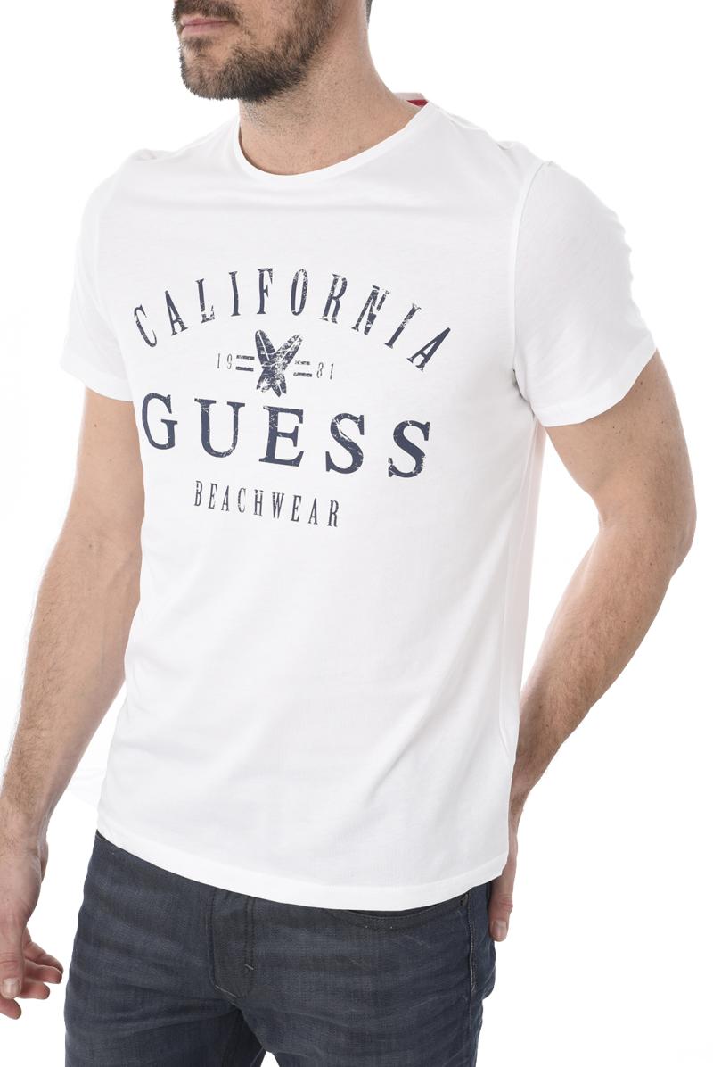 T-Shirt Blanc Homme - Guess U82i01