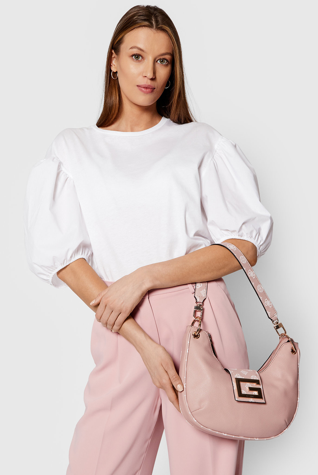 Sac à main rose femme - porté épaule Guess- Hwpr75 