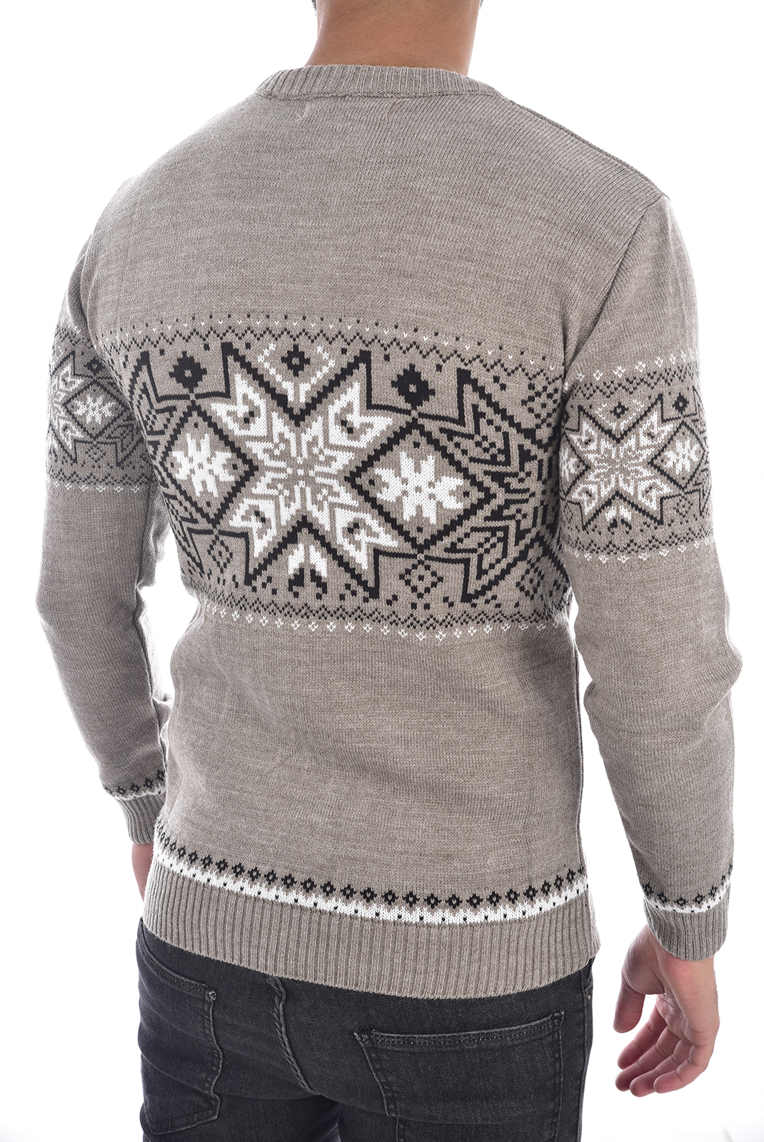 Goldenim Pull Gris À Motifs Noël 
