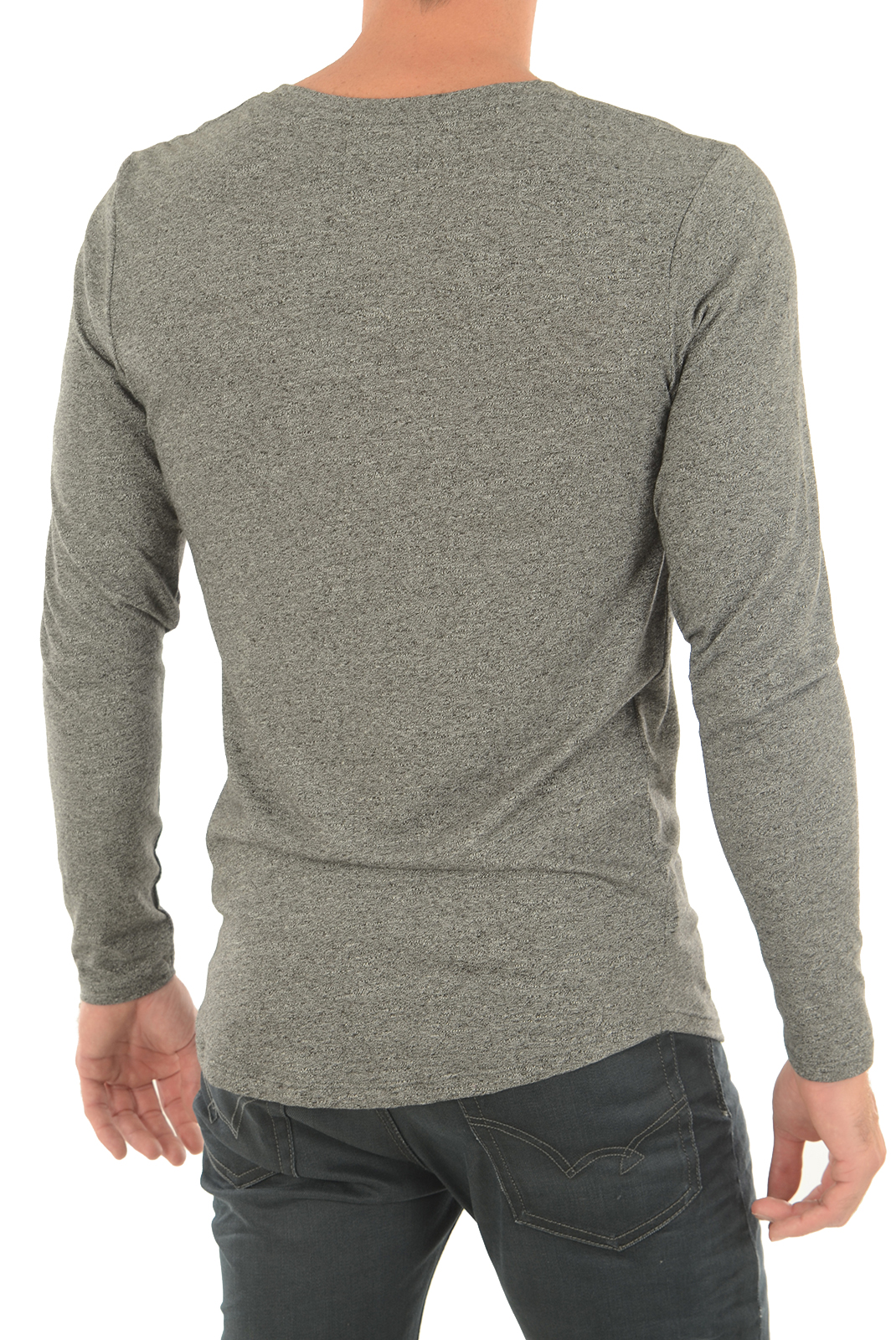 Tee-shirt gris manches longues homme Jack And Jones - Logan 