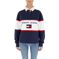 Polo bleu en coton femme Tommy Jeans - DW0DW05390409