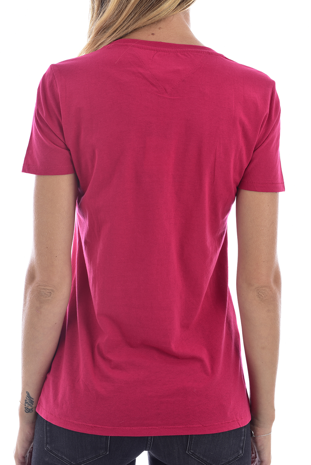 Tommy Jeans Tee-shirt Rose En Coton Avec Logo Printé Dw0dw04399684