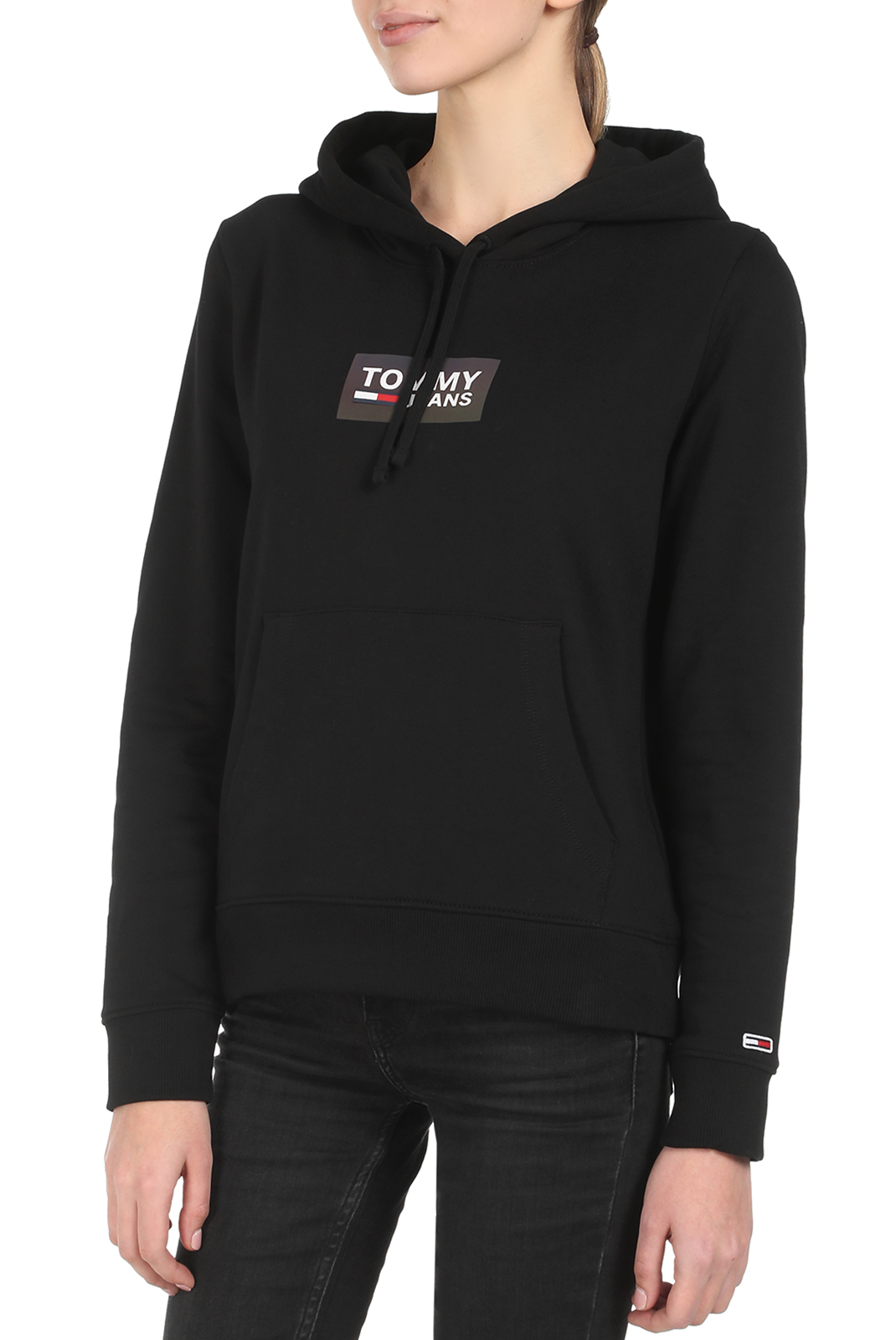 Tommy Jeans Sweat Noir À Capuche Regular Fit Dw0dw09435