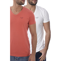 Kaporal Tee-shirt Orange Blanc Pack De 2 Gift