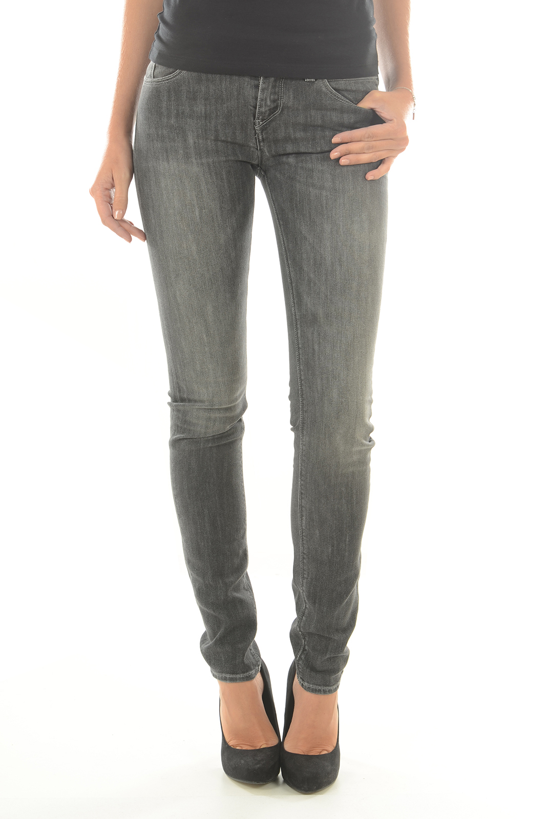 Jeans gris skinny stretch pour femme Meltin'pot J- Marceline W D1515