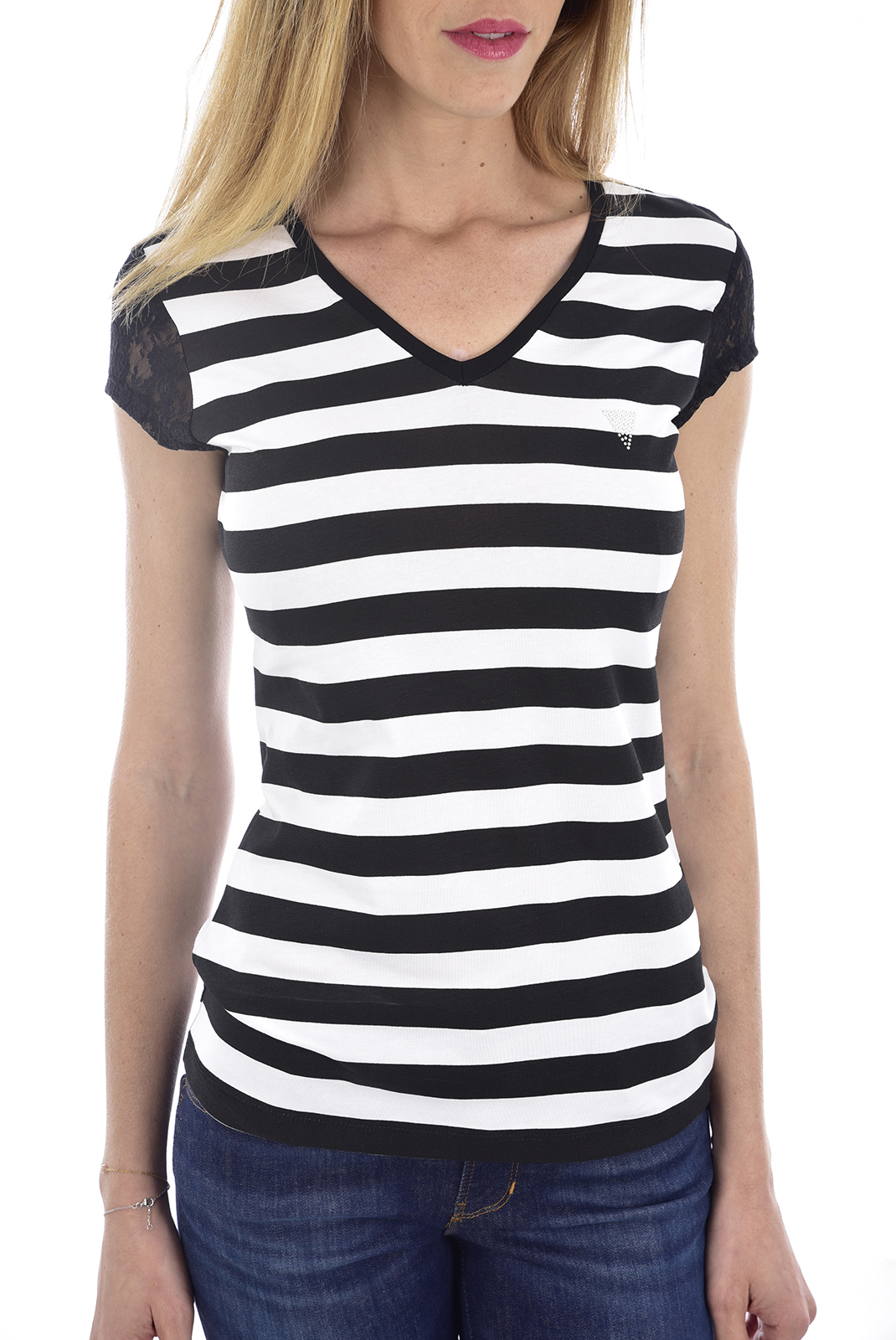 Tee-shirt marinière stretch Guess - W64i1