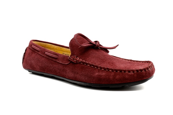 Mocassins bordeaux en cuir pour homme 