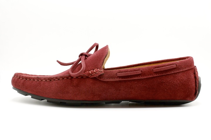 Mocassins bordeaux en cuir pour homme 