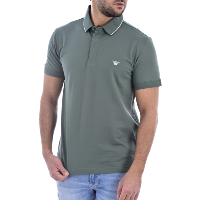 Polo vert stretch pour homme  manches courtes EA7 211804