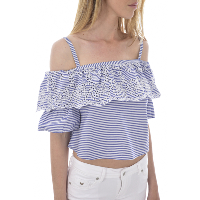 Top bleu à bretelles ajustables femme - Guess W92h98