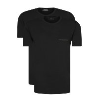 Emporio Armani Pack De 2 Tee-shirt  Noir Uni Col Rond 111267 0a717