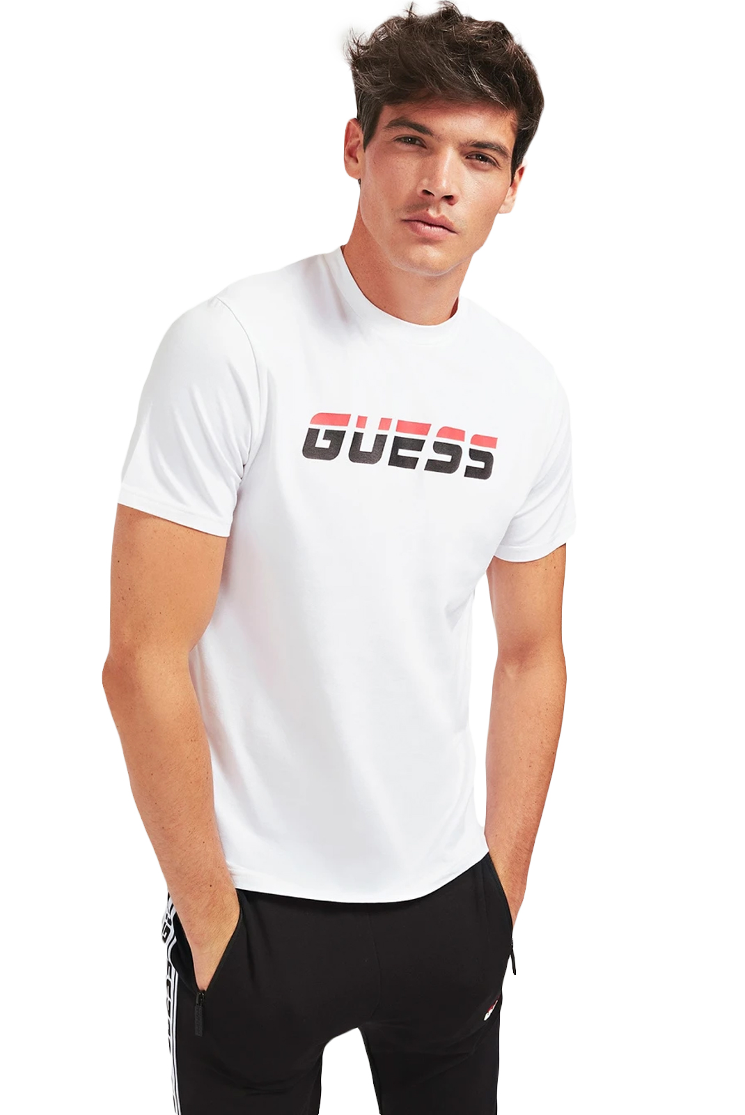 Tee-shirt blanc à manches courtes stretch Guess - U0ba47