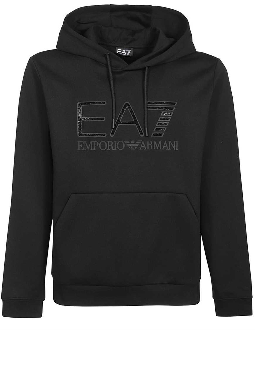 Sweat à capuche noir regular EA7 - Homme PRIX PROMO