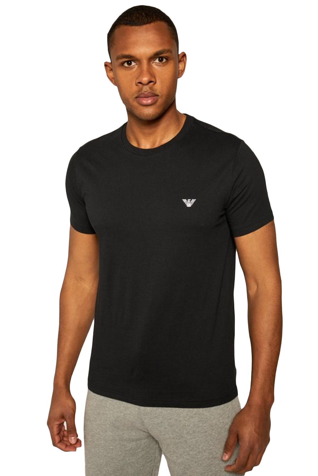 Tee-shirt noir manches courtes & col rond EA7 homme 211818