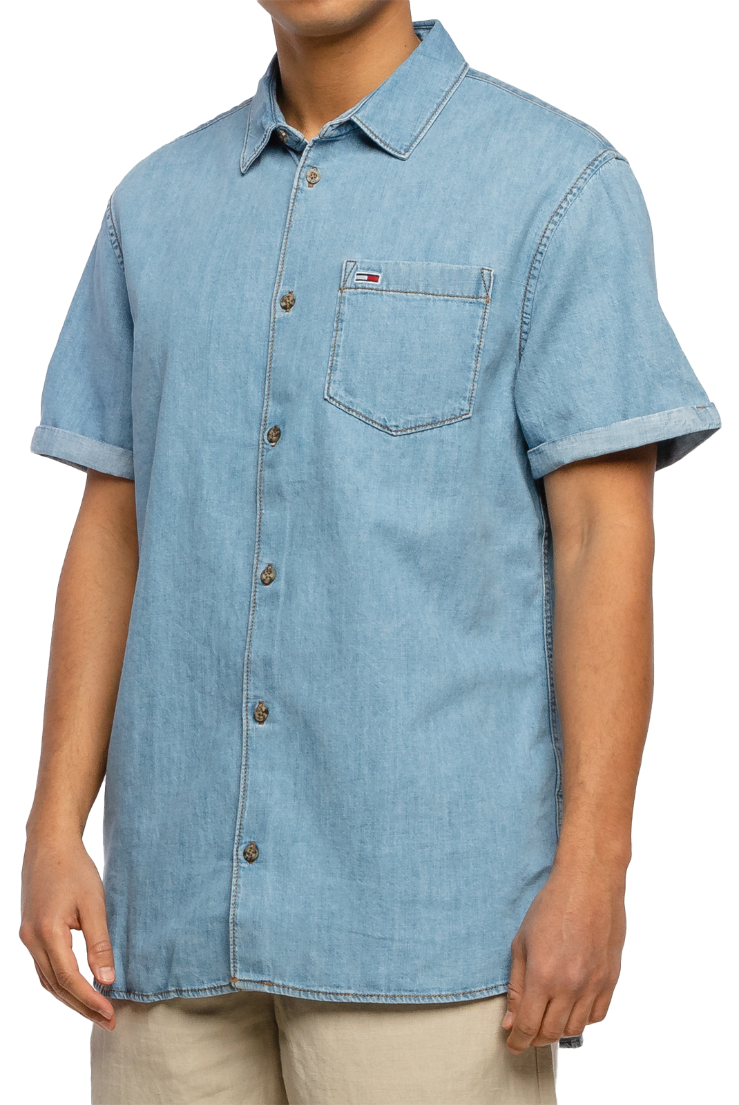 Chemise bleu denim homme Tommy Jeans - Dm0dm10880