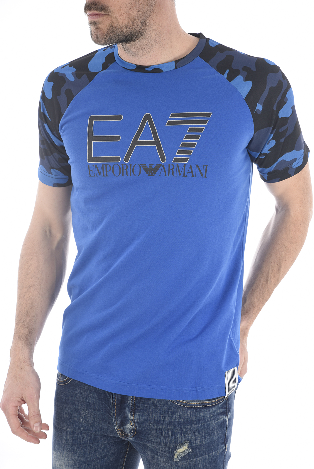 Emporio Armani Tee-shirt Bleu Royal À Manches Courtes 3ypti1 Pjd8z