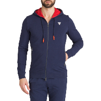 Sweat bleu à capuche pour homme Guess - M92q04