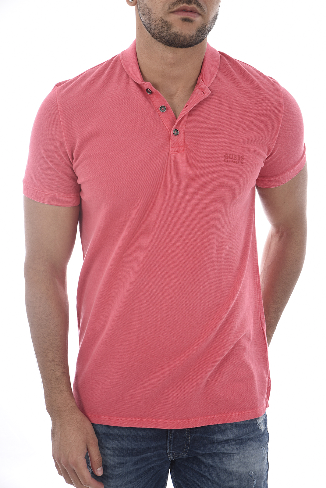 Polo rose homme - Guess M72p58