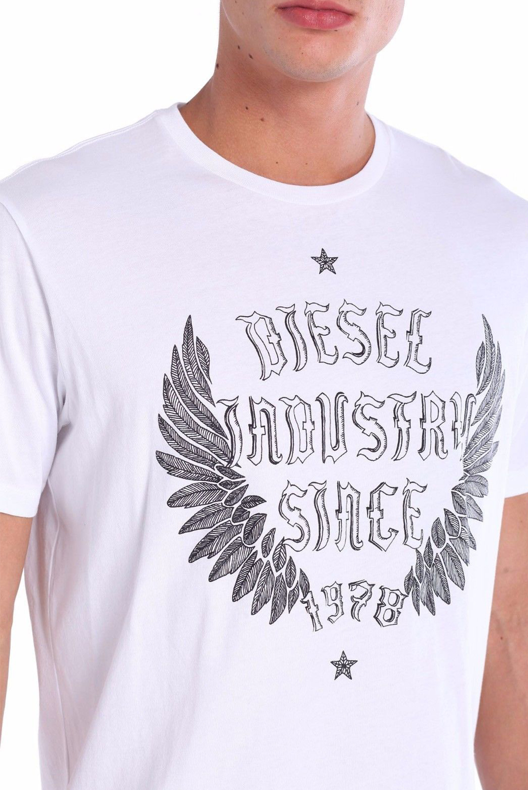 Tee-shirt blanc à manches courtes homme Diesel - Nitare