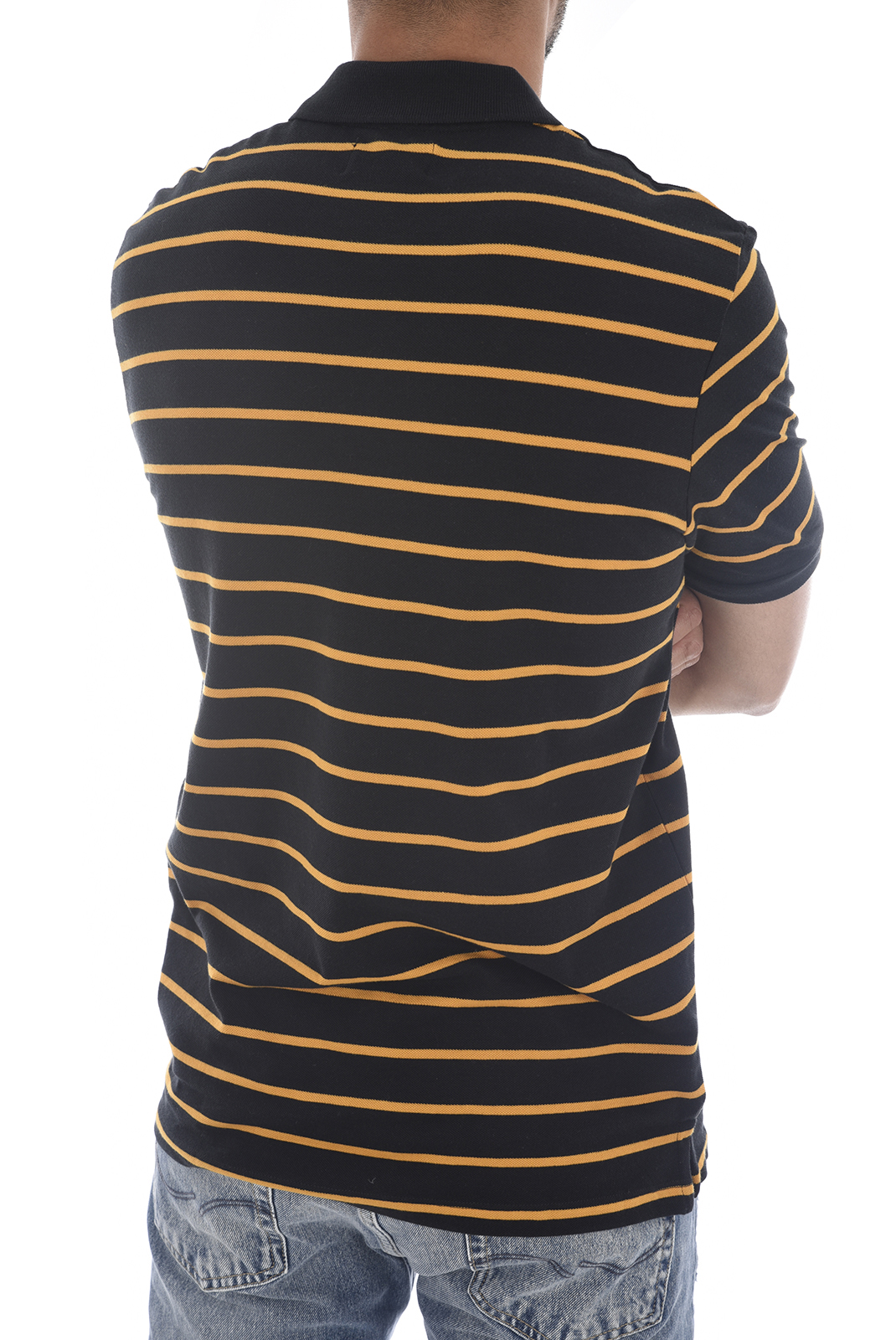 Polo noir à rayures homme - Jack & Jones Stripe 