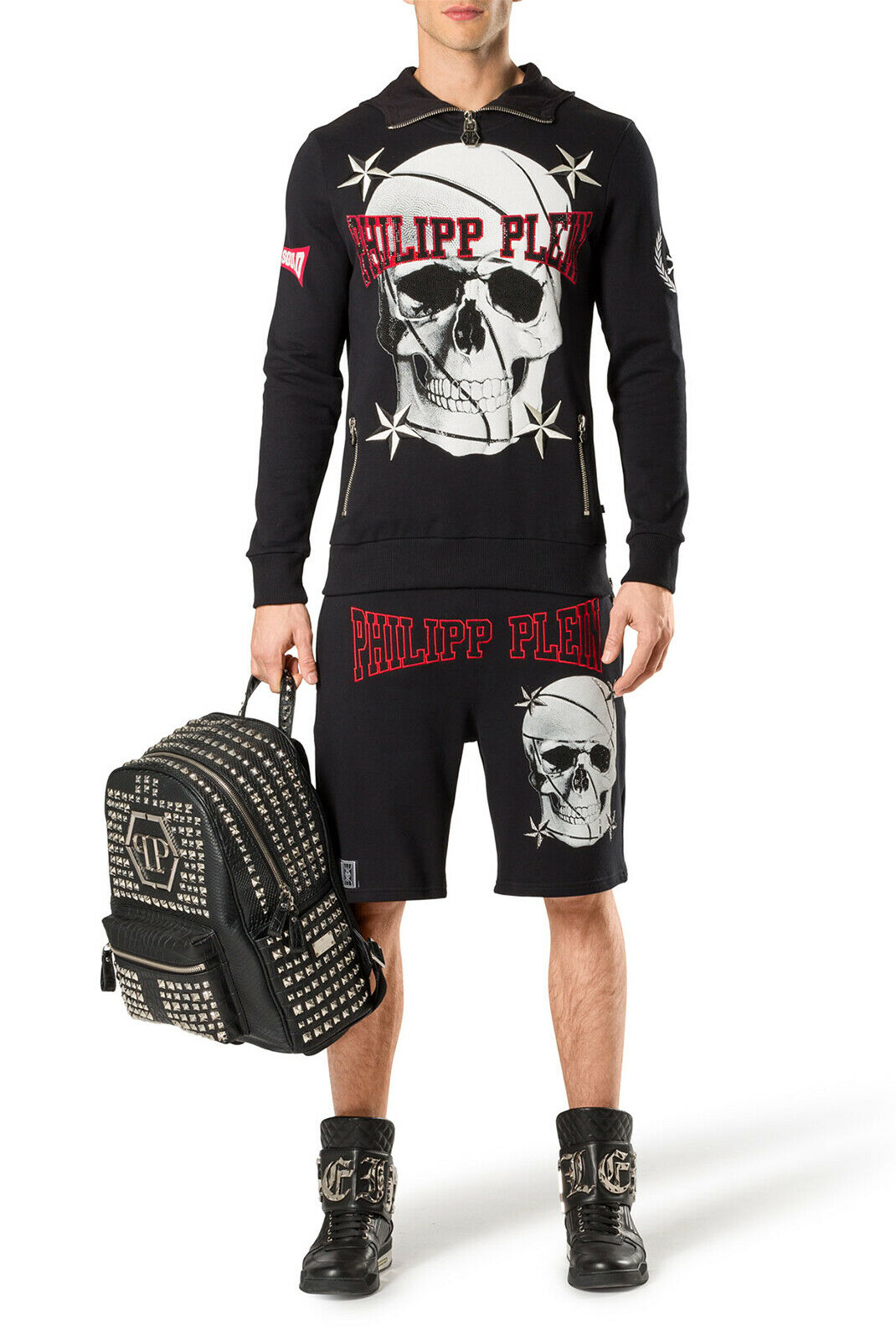 Philipp Plein Sweat Noir À Col Zippé Mjo0041 Bell