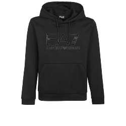 Sweat à capuche noir regular EA7 - Homme PRIX PROMO