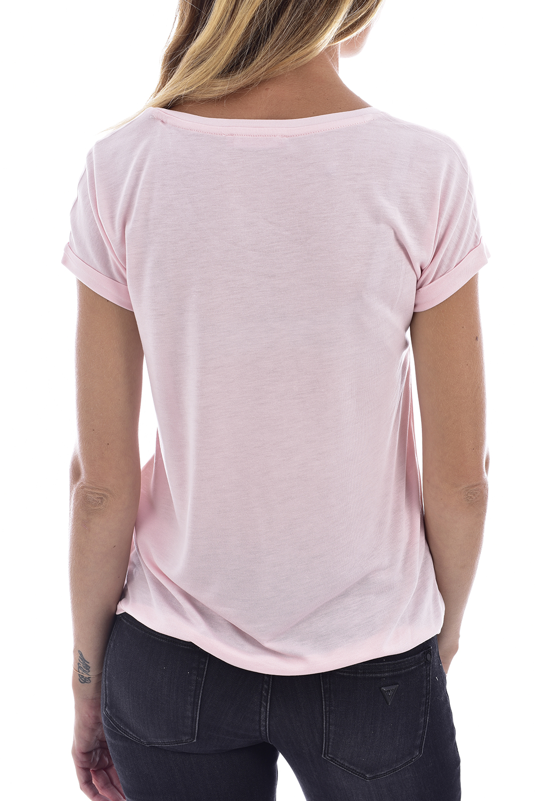 Tee-shirt rose fleuri pour femme Guess - W72i2k
