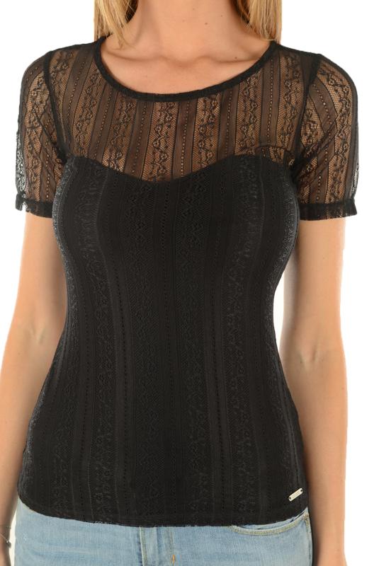 Guess Top Glamour Dentelle Noir W64p32 