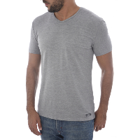 Tee-shirt gris uni col v homme- Fila