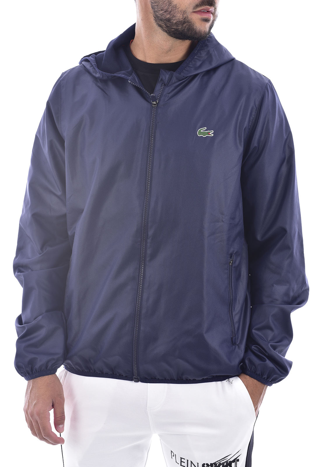 Blouson doublé bleu avec capuche Lacoste - BH3589