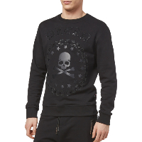 Pull noir pour homme Philipp Plein - Bullet P18c Mjo0333 - PRIX FOU
