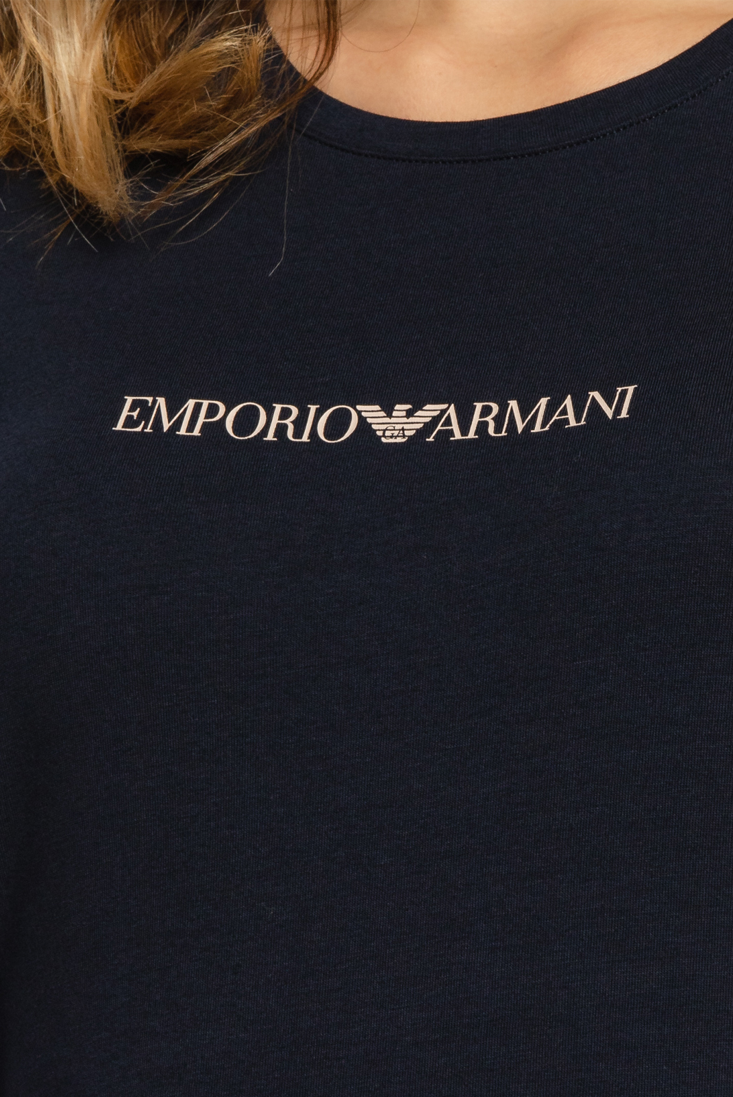 Tee-shirt slim fit bleu Emporio Armani - 163139 femme