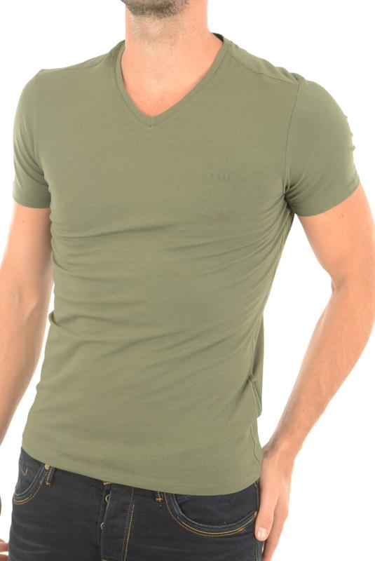 Guess Tee-shirt Kaki M73i55 Stretch Pour Homme