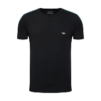 T-shirt Noir Avec Bande Brodé 111890 1p717 Emporio Armani
