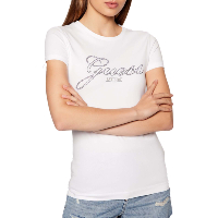 Tee-shirt blanc manches courtes W1yi85 - Guess