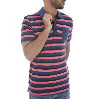 Polo bleu à rayures - Jack & Jones Stripe