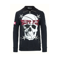 Philipp Plein Sweat Noir À Col Zippé Mjo0041 Bell